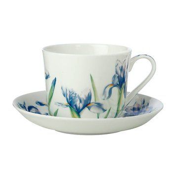 JY0037 Чашка з блюдцем Irises FLORIADE порцелянова, 480 мл JY0037 фото
